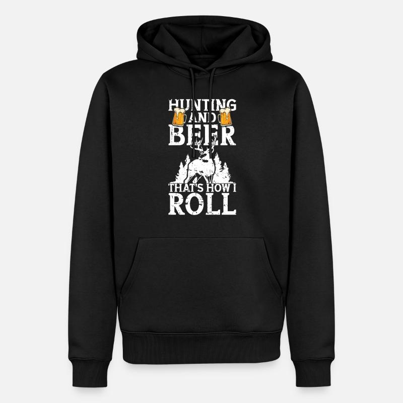 Chasse et bière - Sweat à capuche Premium bio Homme - noir