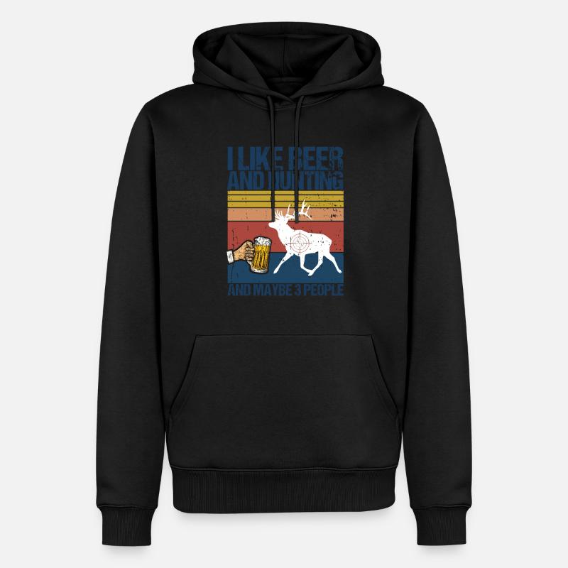 Chasse et bière - Sweat à capuche Premium bio Homme - noir