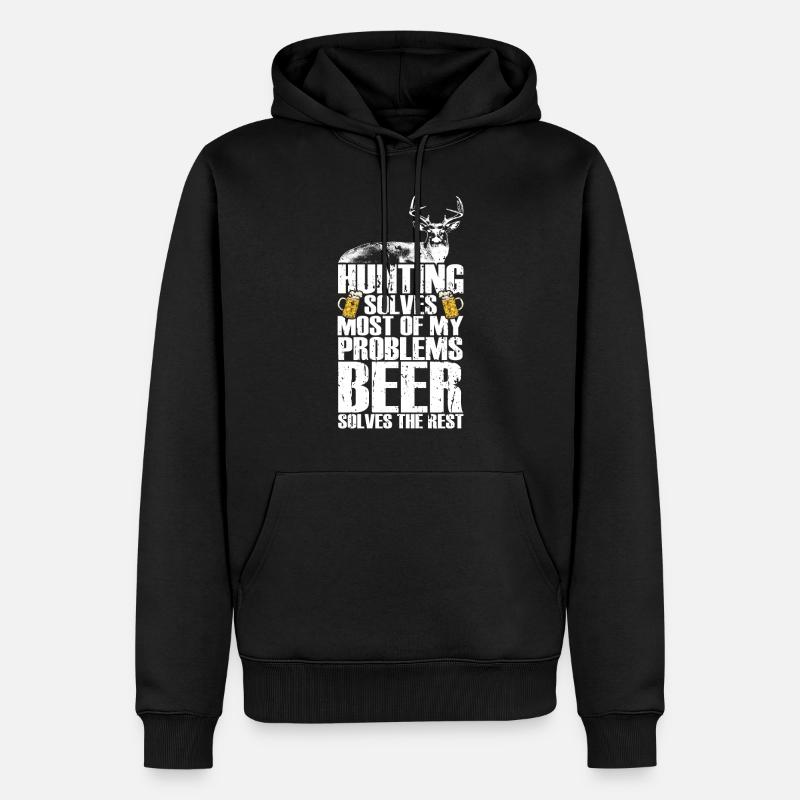 Chasse et bière - Sweat à capuche Premium bio Homme - noir