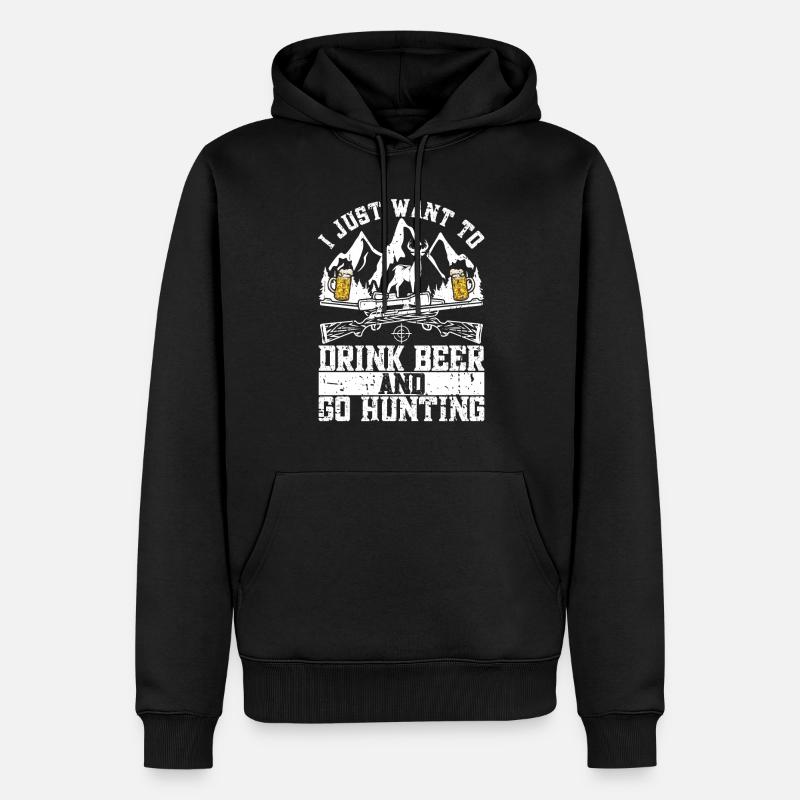 Chasse et bière - Sweat à capuche Premium bio Homme - noir