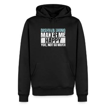 Lave-vaisselle - Sweat à capuche Premium bio Homme - noir - Devant - Nico (187cm)