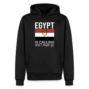 Egypte Dicton - Sweat à capuche Premium bio Homme - noir - Devant - Nico (187cm)