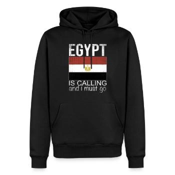 Egypte Dicton - Sweat à capuche Premium bio Homme - noir - Devant - Nico (187cm)
