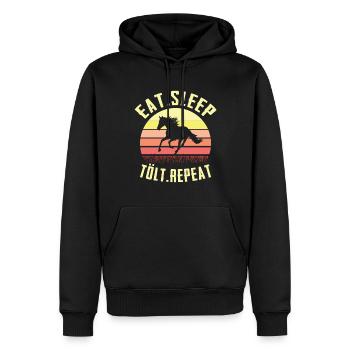 Cheval islandais Isi Tölt Chevaux islandais - Sweat à capuche Premium bio Homme - noir - Devant - Nico (187cm)