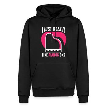 I just like pianos very much player piano - Men’s Premium Organic Hoodie - black - Front - Nico (187cm)