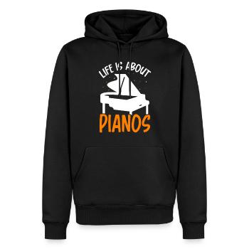 Im Leben Geht Es Um Klaviere Klavier Spieler - Männer Premium Bio Hoodie - Schwarz - Vorne - Nico (187cm)