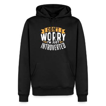 Ne t’inquiète pas, je suis juste introverti timide - Sweat à capuche Premium bio Homme - noir - Devant - Nico (187cm)