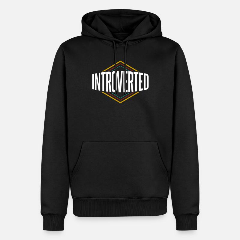 Sarcasme introverti Introverti Timide - Sweat à capuche Premium bio Homme - noir