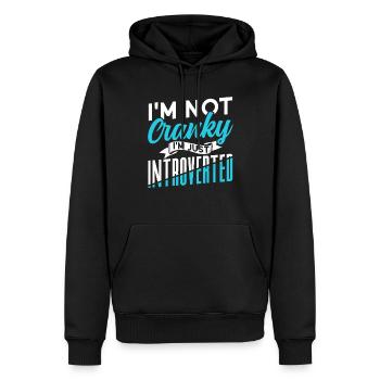 Je ne suis pas grincheux je suis juste un introverti - Sweat à capuche Premium bio Homme - noir - Devant - Nico (187cm)