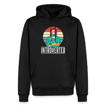 Sarcasme introverti Introverti Timide - Sweat à capuche Premium bio Homme - noir - Devant - Nico (187cm)