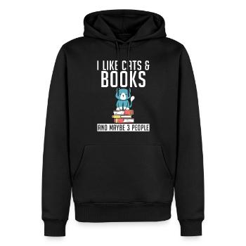 Cadeau Propriétaire de chat Cadeau de chat - Sweat à capuche Premium bio Homme - noir - Devant - Nico (187cm)