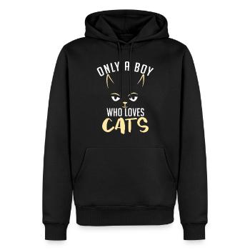 Cadeau Propriétaire de chat Cadeau de chat - Sweat à capuche Premium bio Homme - noir - Devant - Nico (187cm)