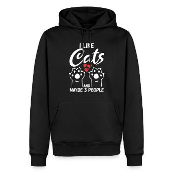 Cadeau Propriétaire de chat Cadeau de chat - Sweat à capuche Premium bio Homme - noir - Devant - Nico (187cm)