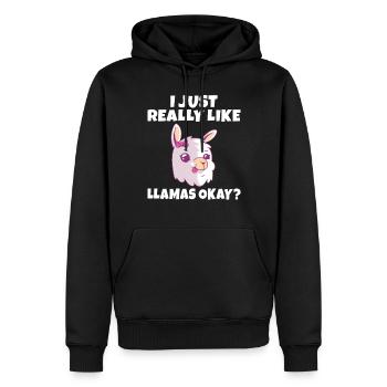 Lama Geschenk Lama Liebhaber Geschenk - Männer Premium Bio Hoodie - Schwarz - Vorne - Nico (187cm)