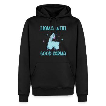Lama Geschenk Lama Liebhaber Geschenk - Männer Premium Bio Hoodie - Schwarz - Vorne - Nico (187cm)