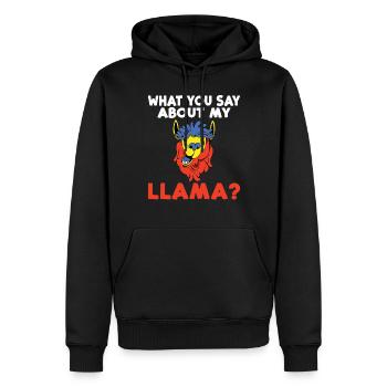Lama Geschenk Lama Liebhaber Geschenk - Männer Premium Bio Hoodie - Schwarz - Vorne - Nico (187cm)