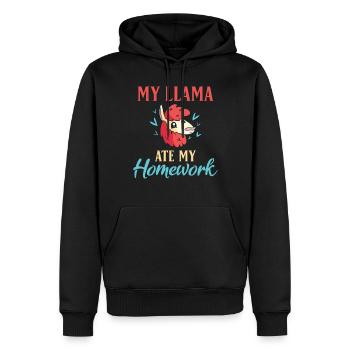 Lama Geschenk Lama Liebhaber Geschenk - Männer Premium Bio Hoodie - Schwarz - Vorne - Nico (187cm)