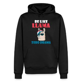 Cadeau Lama Lama Cadeau Amoureux - Sweat à capuche Premium bio Homme - noir - Devant - Nico (187cm)