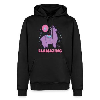 Lama Geschenk Lama Liebhaber Geschenk - Männer Premium Bio Hoodie - Schwarz - Vorne - Nico (187cm)