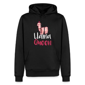 Cadeau Lama Lama Cadeau Amoureux - Sweat à capuche Premium bio Homme - noir - Devant - Nico (187cm)