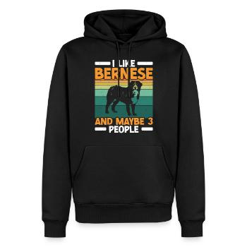 Bernois - Sweat à capuche Premium bio Homme - noir - Devant - Nico (187cm)