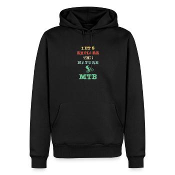 Let´s explore the nature - MTB - Männer Premium Bio Hoodie - Schwarz - Vorne - Nico (187cm)