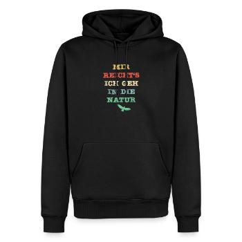 Mir reicht´s, ich geh in die Natur - Männer Premium Bio Hoodie - Schwarz - Vorne - Nico (187cm)