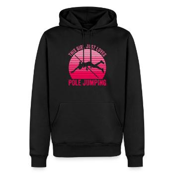 Stabhochspringer Mädchen Stabhochspringen - Männer Premium Bio Hoodie - Schwarz - Vorne - Nico (187cm)