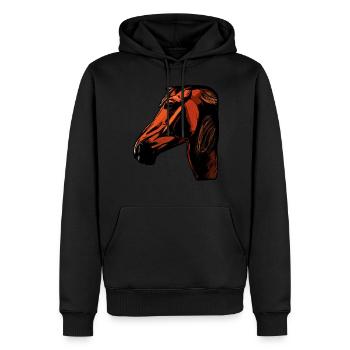 Pferd Tier Motiv - Männer Premium Bio Hoodie - Schwarz - Vorne - Nico (187cm)