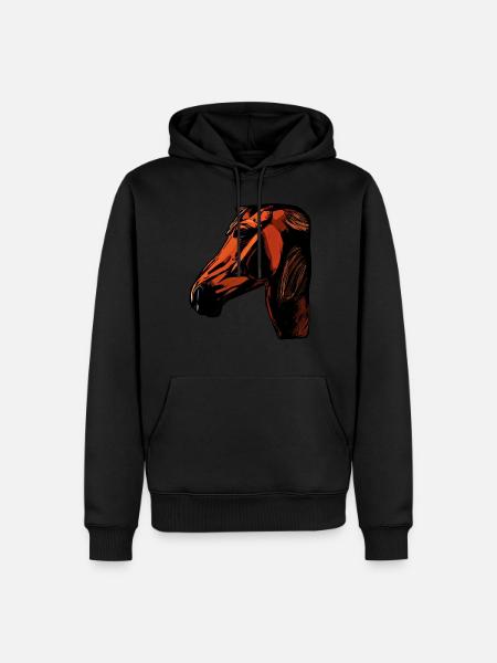Horse Animal Motif - Men’s Premium Organic Hoodie - black