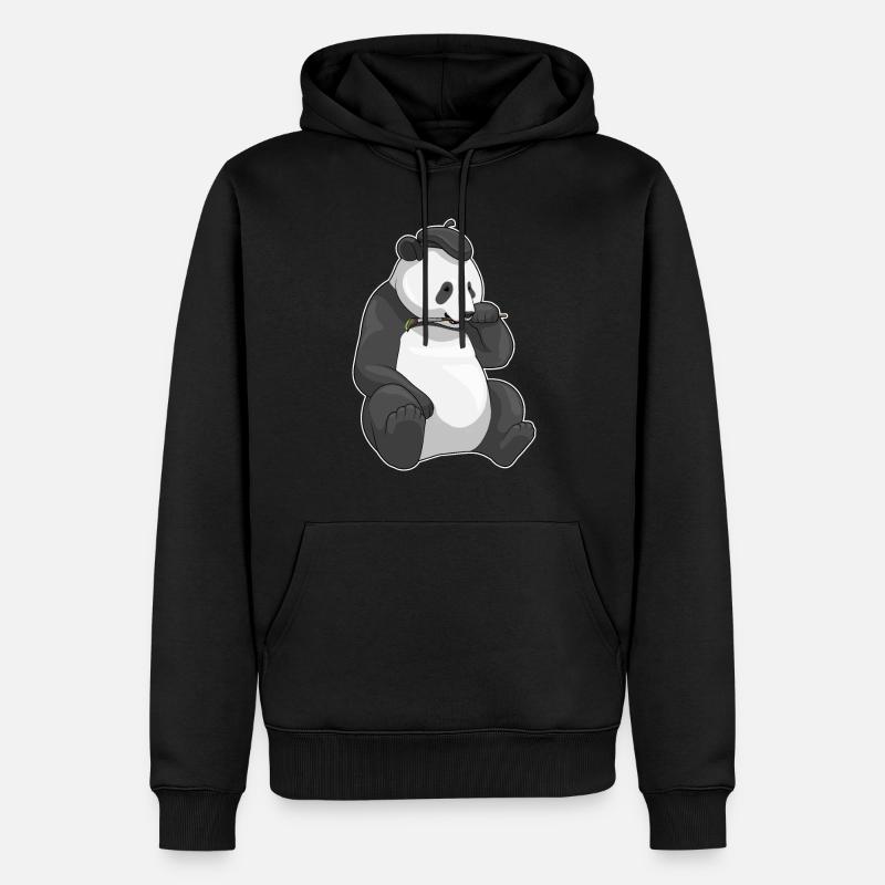 Panda Peintre Pinceau - Sweat à capuche Premium bio Homme - noir