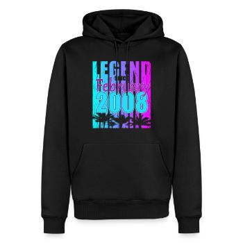 2008 geboren Legende Februar Vintage - Männer Premium Bio Hoodie - Schwarz - Vorne - Nico (187cm)