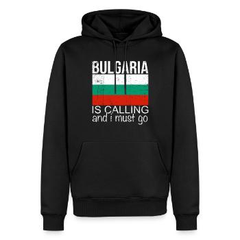 Bulgaria - Men’s Premium Organic Hoodie - black - Front - Nico (187cm)
