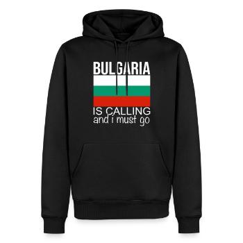 Bulgaria - Men’s Premium Organic Hoodie - black - Front - Nico (187cm)