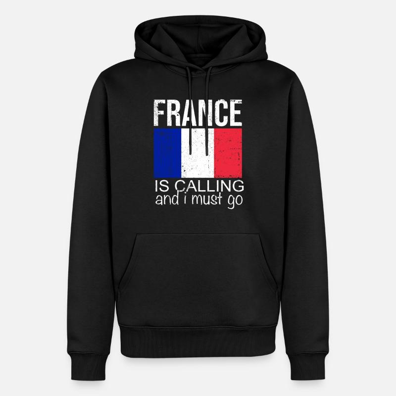 Frankreich Spruch - Männer Premium Bio Hoodie - Schwarz