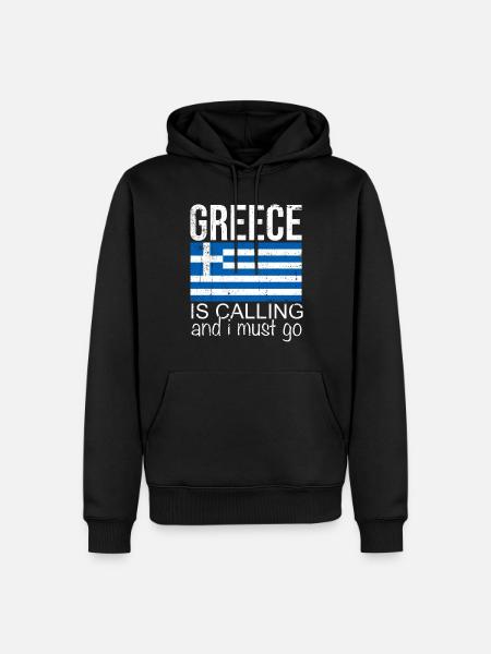 Grèce Dicton - Sweat à capuche Premium bio Homme - noir