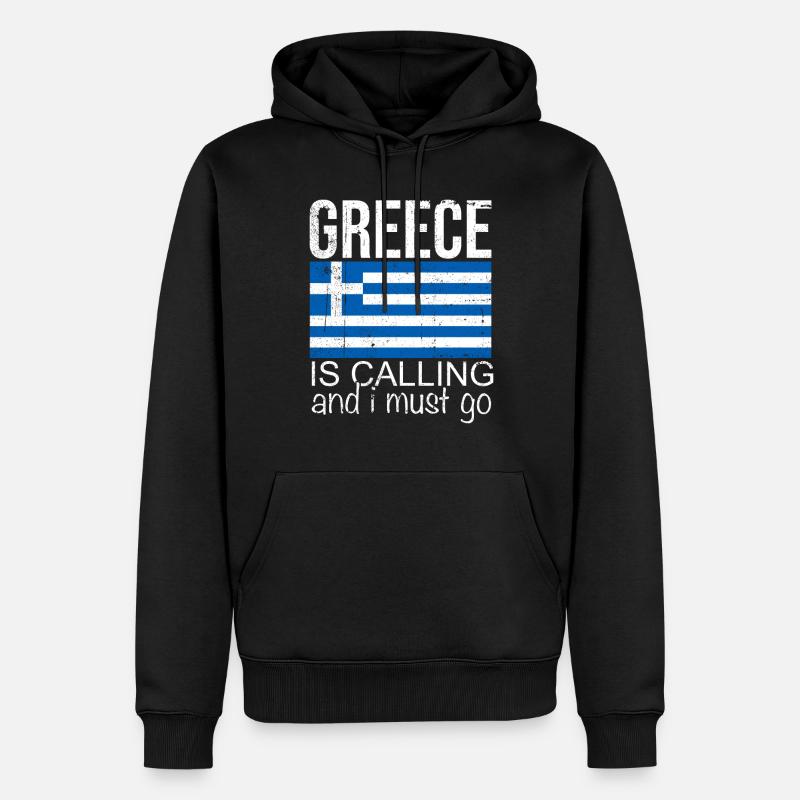 Grèce Dicton - Sweat à capuche Premium bio Homme - noir