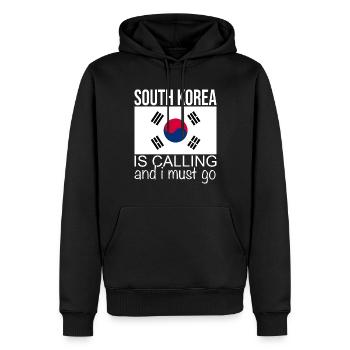 Citation Corée du Sud - Sweat à capuche Premium bio Homme - noir - Devant - Nico (187cm)