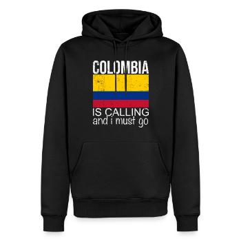 Citation Colombie - Sweat à capuche Premium bio Homme - noir - Devant - Nico (187cm)