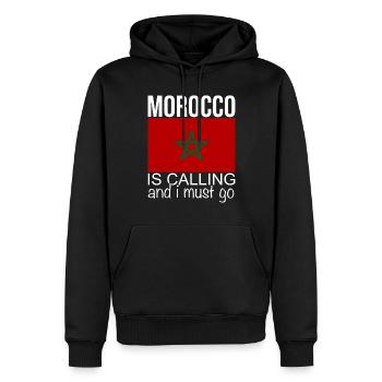 Citation Maroc - Sweat à capuche Premium bio Homme - noir - Devant - Nico (187cm)