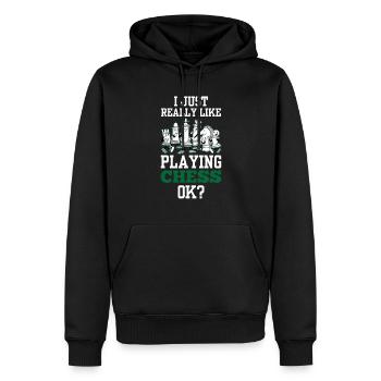 J’aime juste jouer aux échecs ok joueur d’échecs - Sweat à capuche Premium bio Homme - noir - Devant - Nico (187cm)