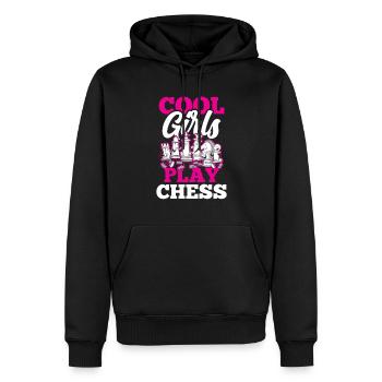 Coole Mädchen Spielen Schach Schachspieler - Männer Premium Bio Hoodie - Schwarz - Vorne - Nico (187cm)