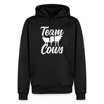 Équipe Vaches Animaux Vache Vache laitière Ferme - Sweat à capuche Premium bio Homme - noir - Devant - Nico (187cm)