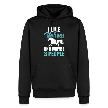 Ich Mag Pferde Und Vielleicht 3 Menschen Pferd - Männer Premium Bio Hoodie - Schwarz - Vorne - Nico (187cm)