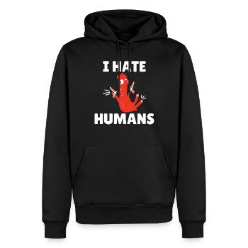 Cadeau Lama Lama Cadeau Amoureux - Sweat à capuche Premium bio Homme - noir - Devant - Nico (187cm)