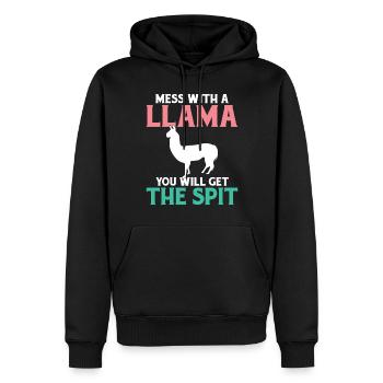 Lama Geschenk Lama Liebhaber Geschenk - Männer Premium Bio Hoodie - Schwarz - Vorne - Nico (187cm)