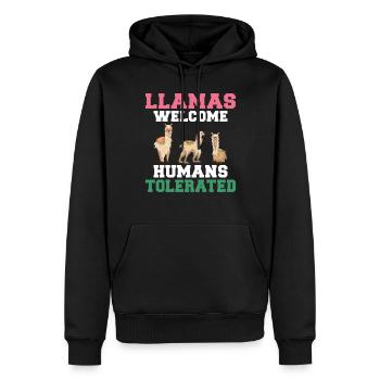 Cadeau Lama Lama Cadeau Amoureux - Sweat à capuche Premium bio Homme - noir - Devant - Nico (187cm)