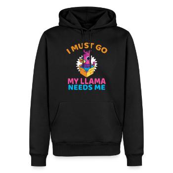 Lama Geschenk Lama Liebhaber Geschenk - Männer Premium Bio Hoodie - Schwarz - Vorne - Nico (187cm)