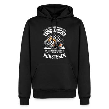 Bagger Baggerführer Baustelle Bauarbeiter für - Männer Premium Bio Hoodie - Schwarz - Vorne - Nico (187cm)
