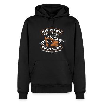 Bagger Baggerführer Baustelle Bauarbeiter für - Männer Premium Bio Hoodie - Schwarz - Vorne - Nico (187cm)
